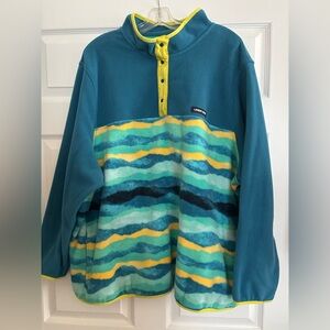 Lands' End Women’s 3x Teal Fleece Pullover